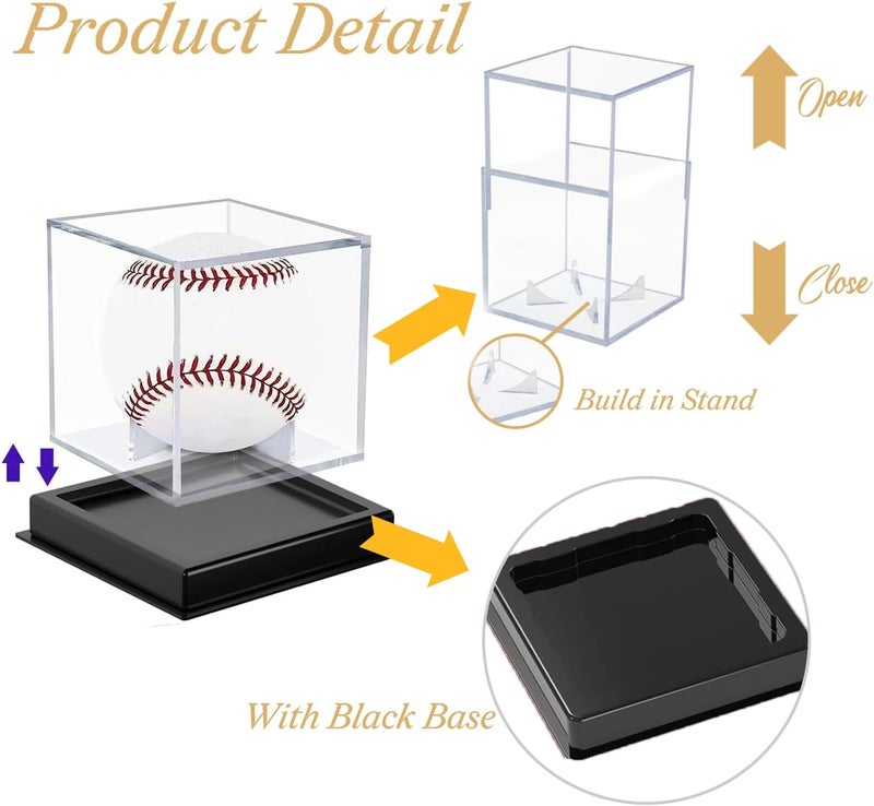Inscool Acrylic Display Case , UV Protected Baseball Display Case Baseball Holder Acrylic Cube Clear Box Memorabilia Display Cases ,Autograph Display Cases&Storage Baseball Display Case (High Class) - Image 3